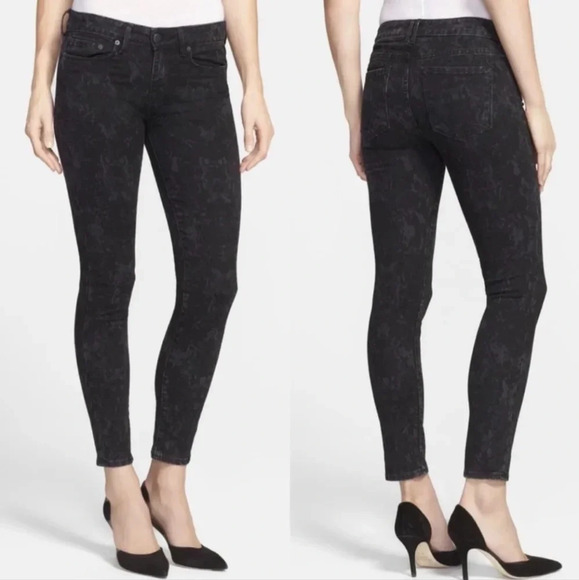 Vince. Dylan Ankle Skinny Jeans - Black Patterned- sz 30 - Picture 1 of 9